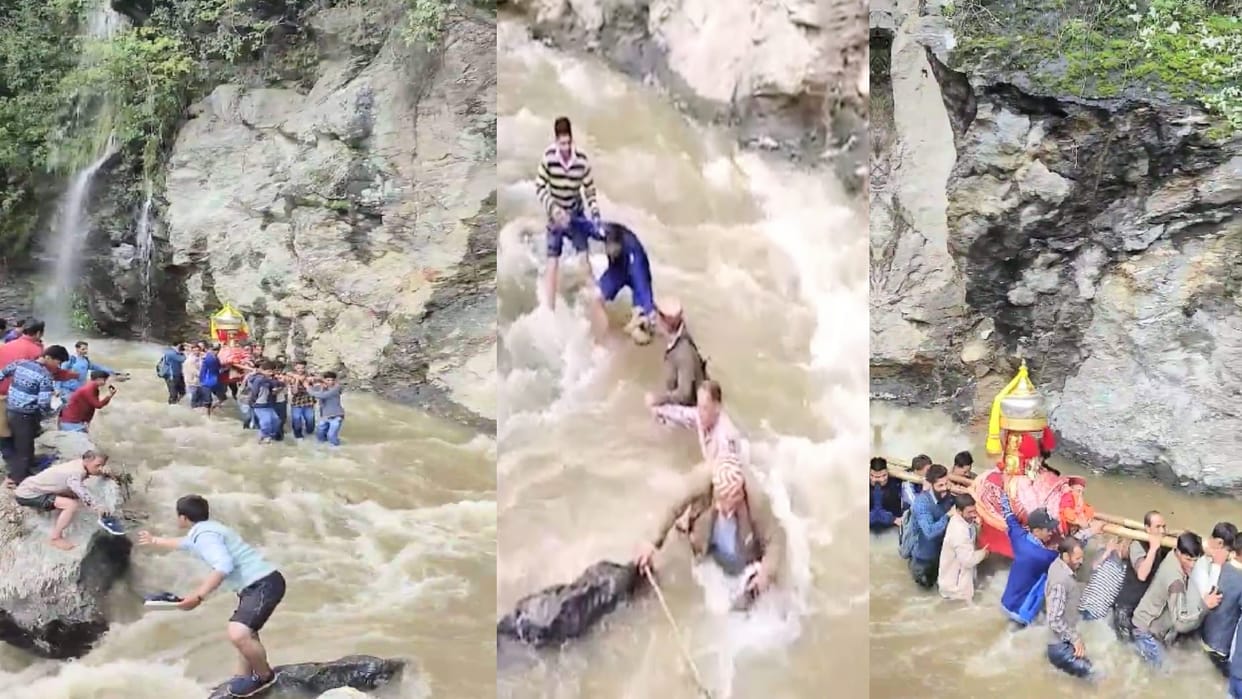 Devlunas crossed the raging ravine with Vishnu Matloda's chariot, video went viral