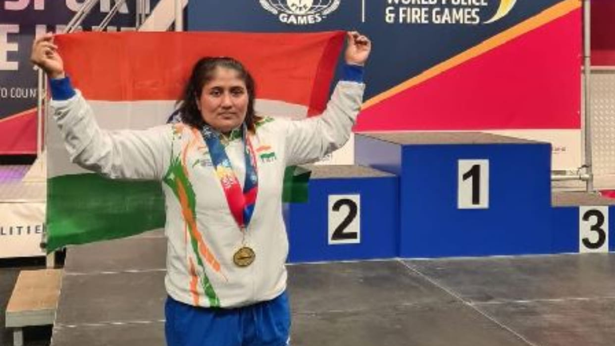 Santosh of Panipat won gold in wrestling in World Police and Fire Games