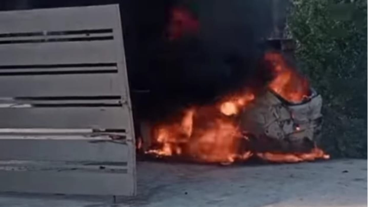 Car caught fire in accident in Ambala, driver dies due to burns