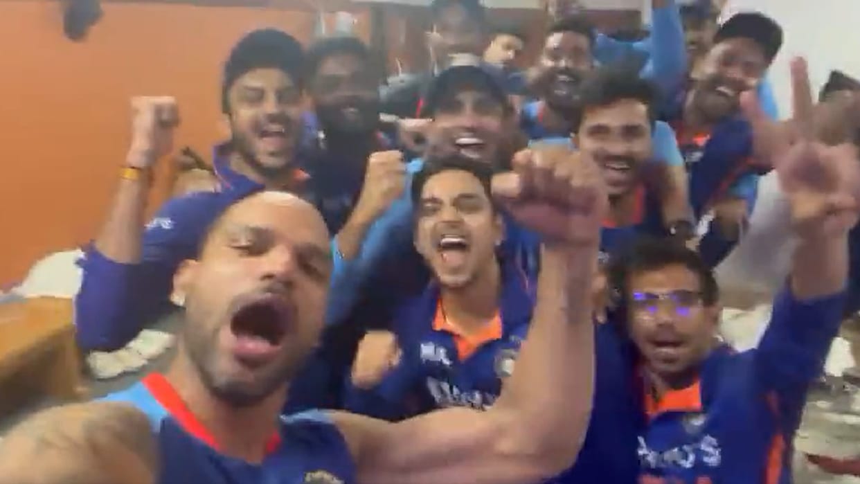 Shikhar Dhawan with Team India Crazy Celebration after Wins against West Indies in 2nd ODI See in Video
