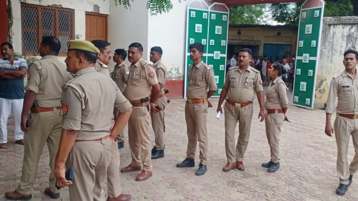 Police raid on many places in search of Abbas Ansari.