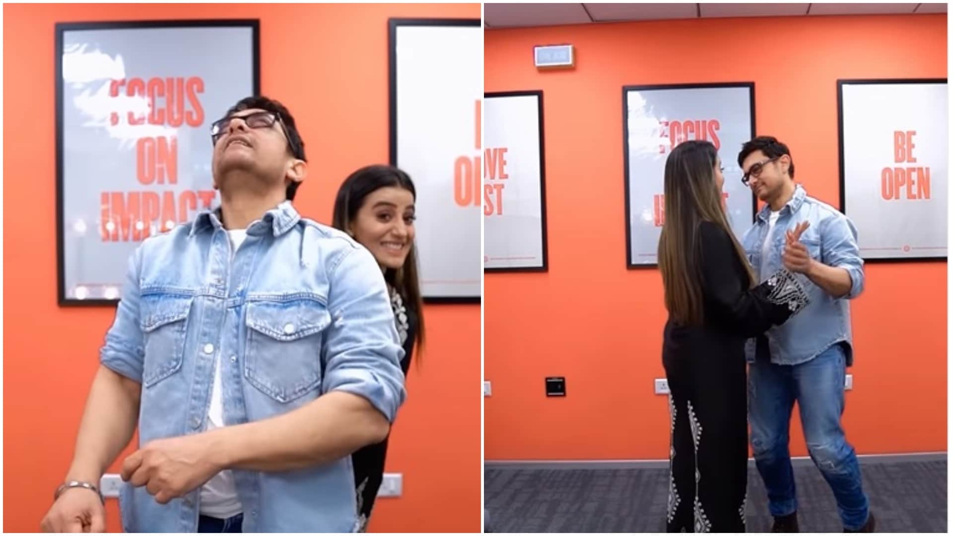 Laal singh chaddha actor Aamir Khan dance with Bhojpuri actress Akshara Singh on Chand Sifarish