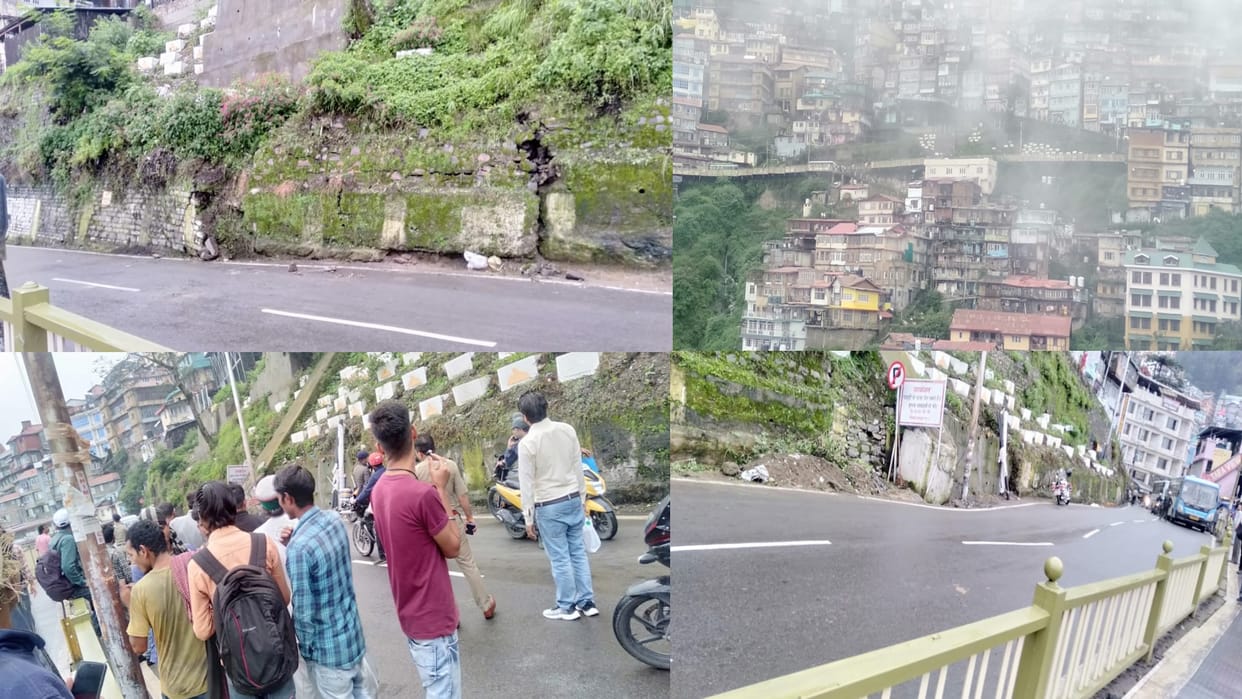 Shimla's circular road closed, vehicular movement stopped in view of the danger of landslide near Ganj Bazar