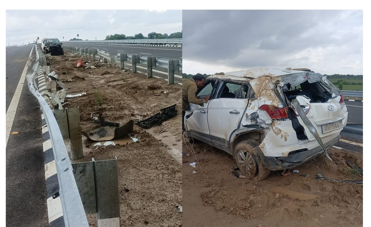 Car collided with divider while saving wild animal on Bundelkhand Expressway, one youth died and others injure