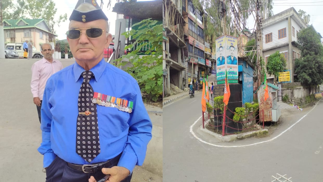 Kargil Vijay Diwas: BJP flags put up at martyr Captain Mridul Sharma Chowk in Hamirpur, ex-servicemen objected