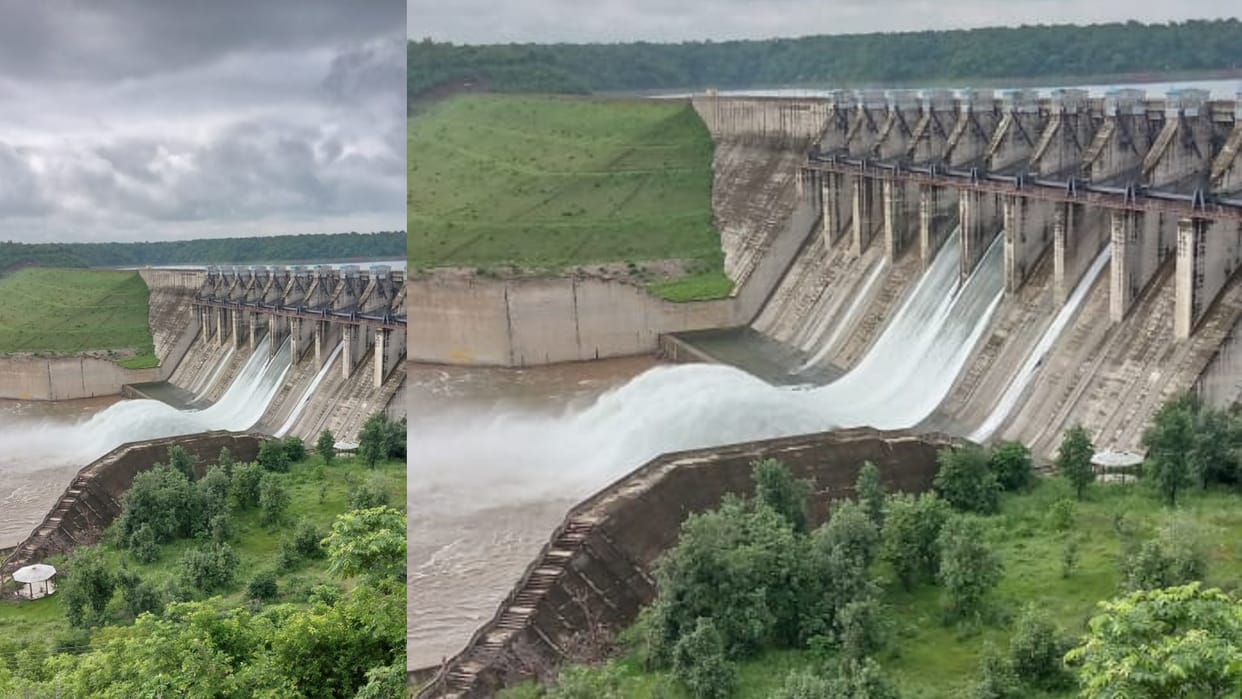 After three days of rain in Shivpuri, the water level increased, two gates of Madikheda Dam were opened
