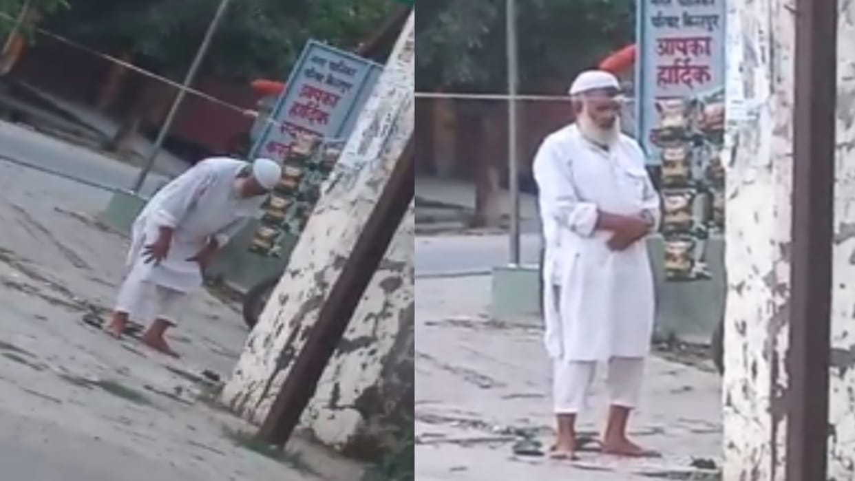 Bijnor: person offering Namaz in front of religious place, Video goes viral
