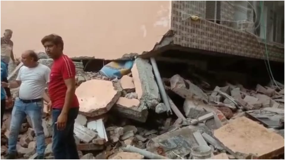 Three Storey House Collapsed Rain in Bhilwara Woman Buried