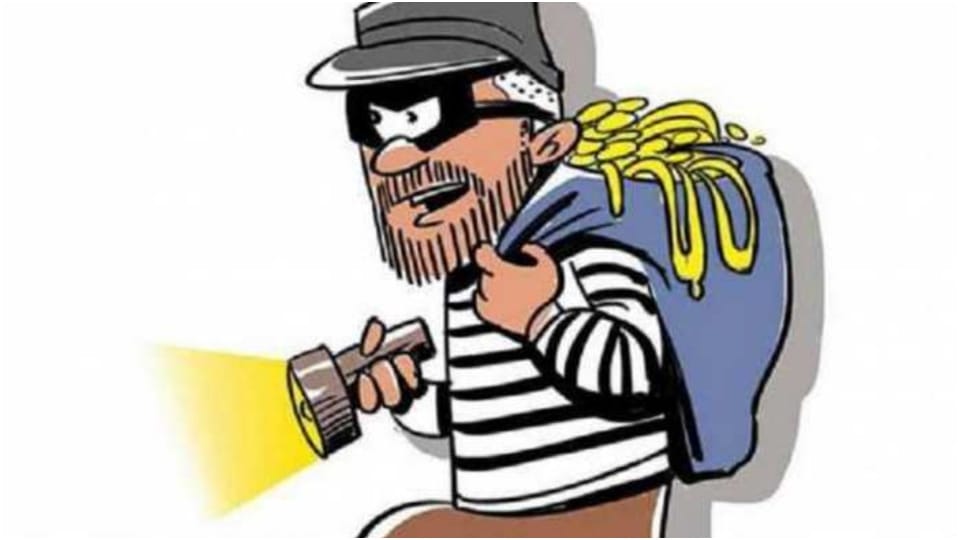 Jewelry and cash theft by cutting mesh of engineer's closed flat