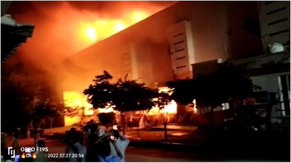 Fire in Havells Company Neemrana Industrial Area Alwar