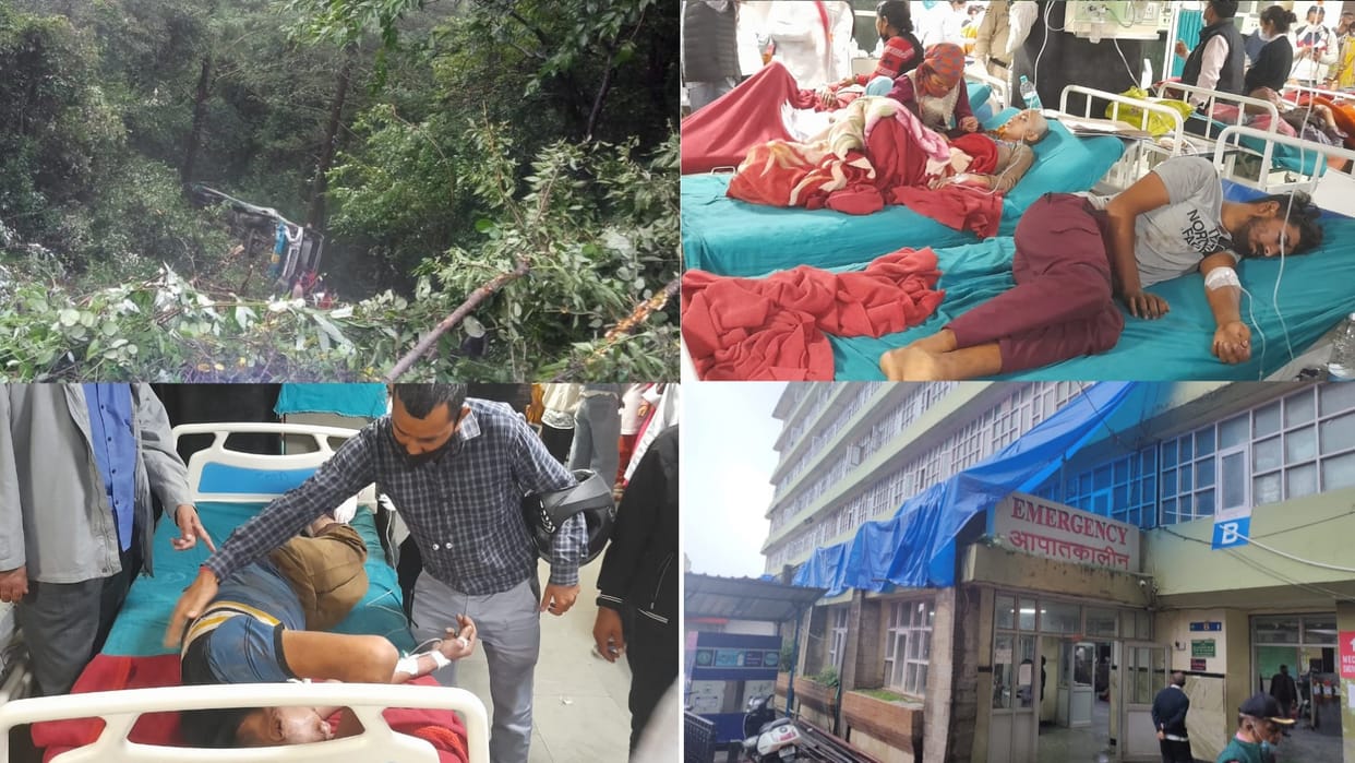 HRTC bus accident in shimla near Hira Nagar