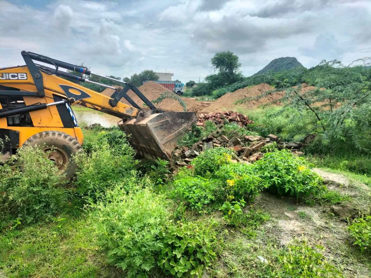 DTP vandalized an illegal colony being developed in one acre
