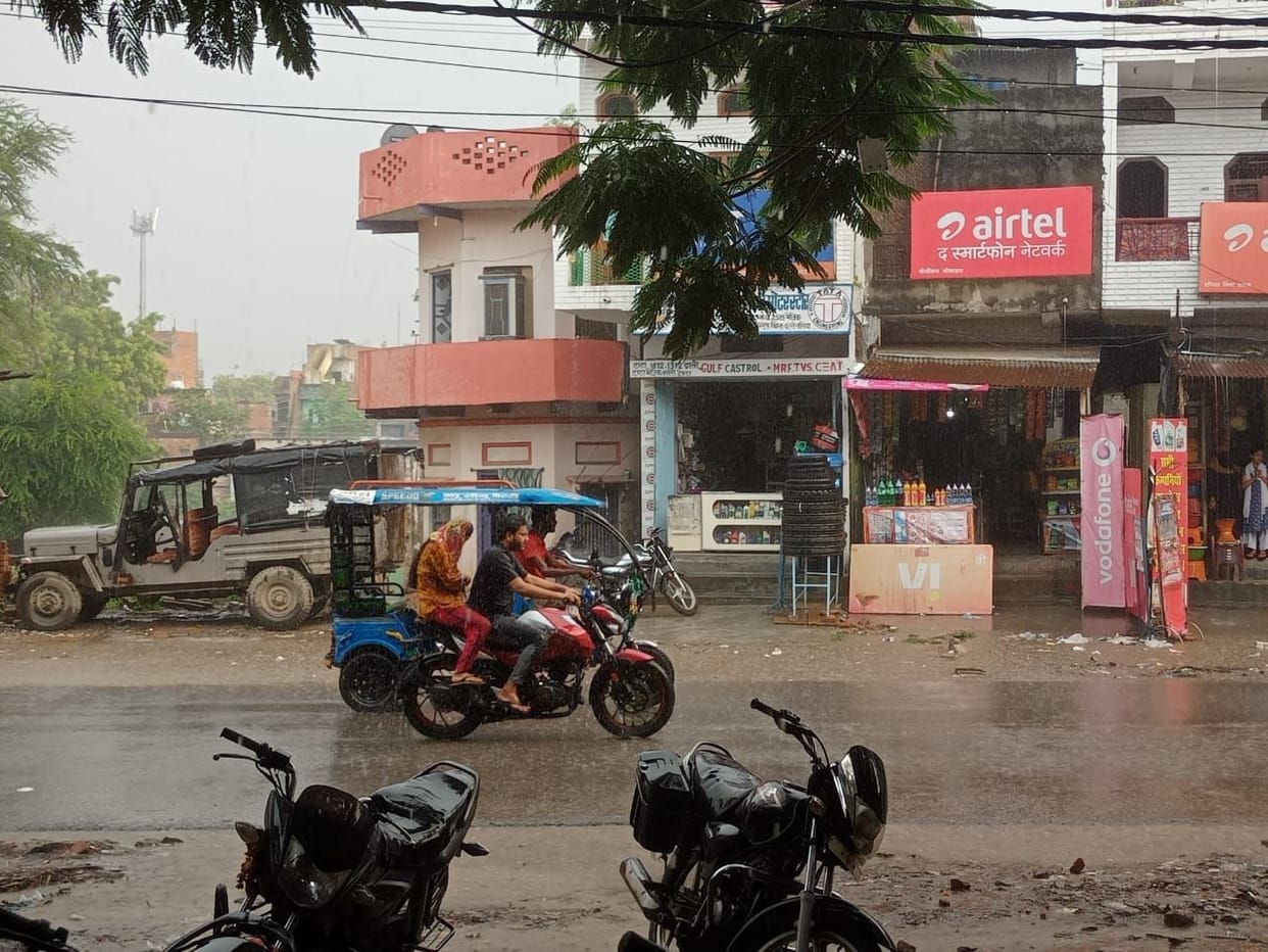 Sometime rain brought relief from the heat