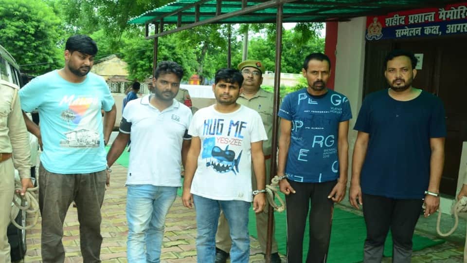Agra police arrested five car thieves for Stealing MLA car and sold it to liquor smugglers