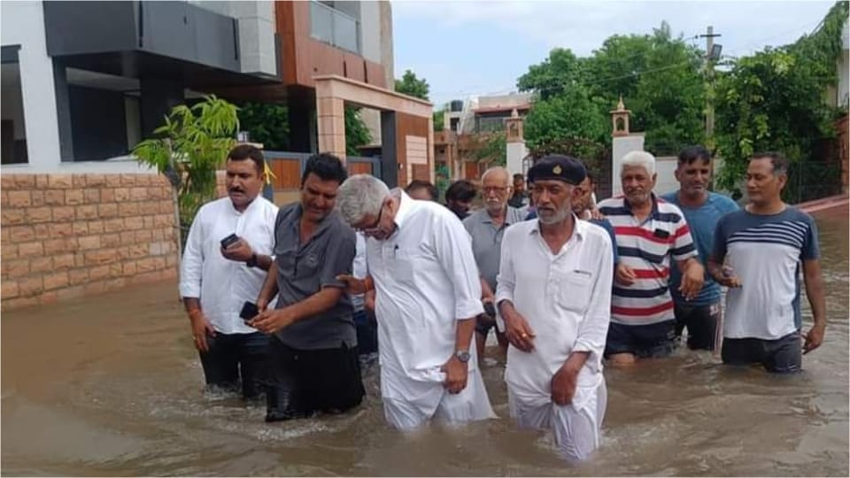Flood In Jodhpur Minister Gajendra Shekhawat Took Stock Of Situation