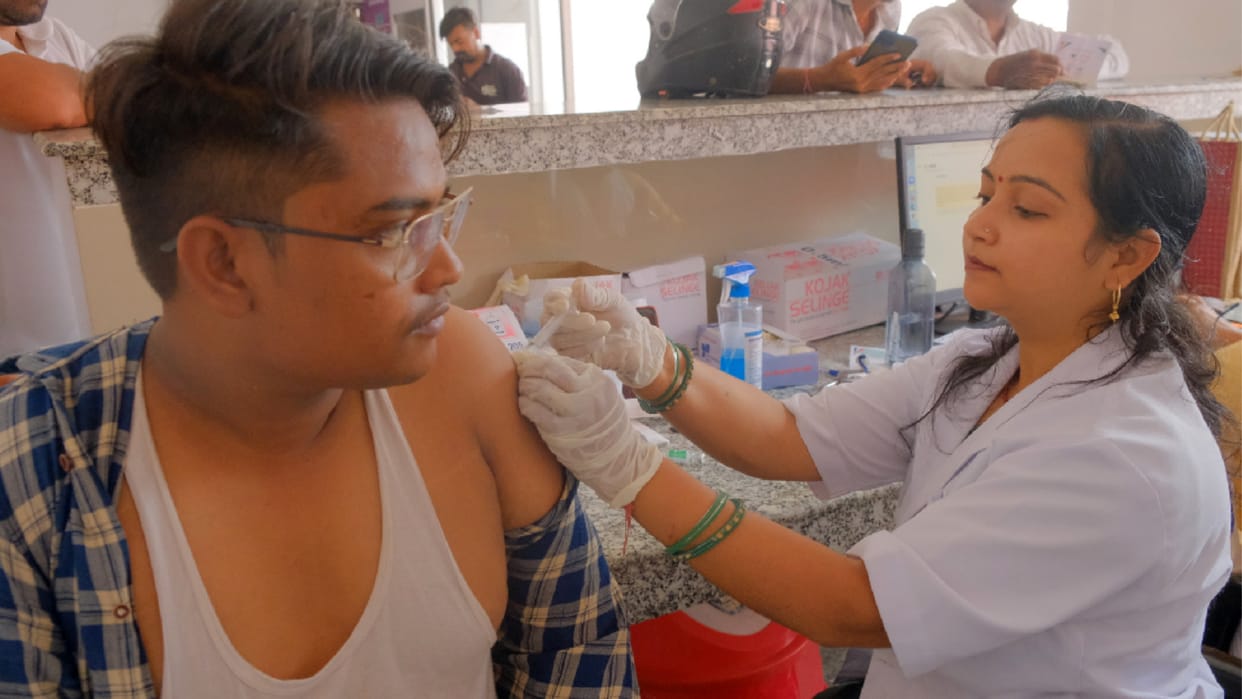 23 people including six children of a school were found infected