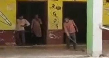 kanpur dehat : Video of student sweeping school goes viral, BEO started investigation