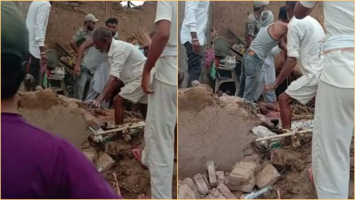Three died  of same family due to house collapse in Bikaner