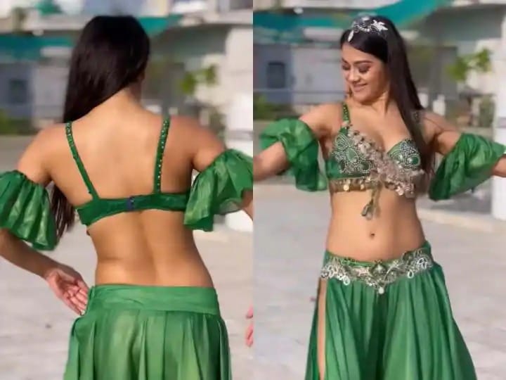 Bhojpuri actress Namrita malla new dance video went viral on internet in green outfit