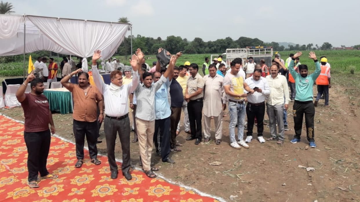 chandigarh baddi rail line bhumi poojan cancelled after public protest