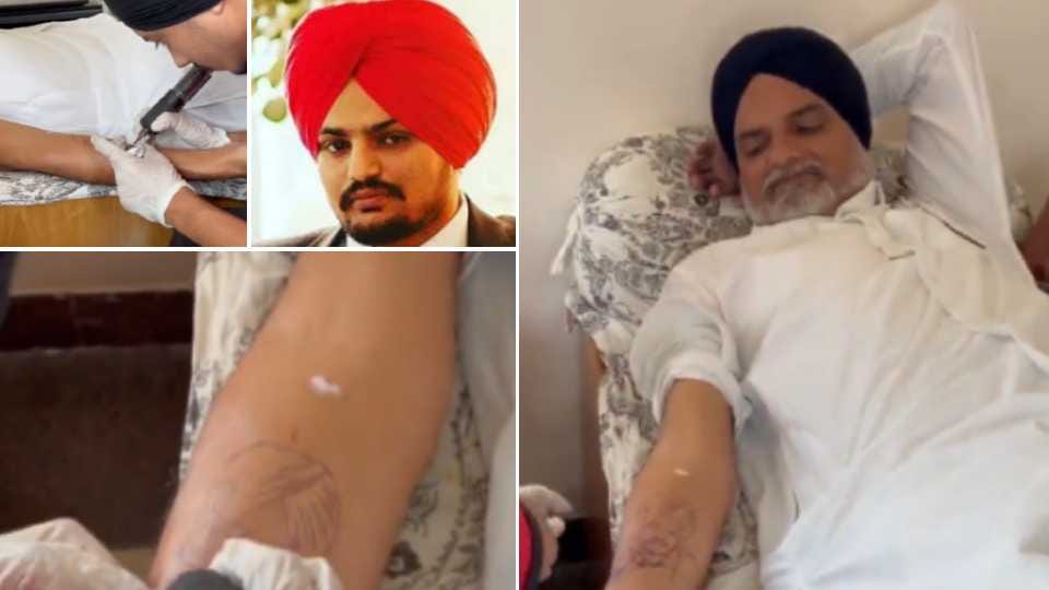 Father of Sidhu Moosewala gets a tattoo of his son