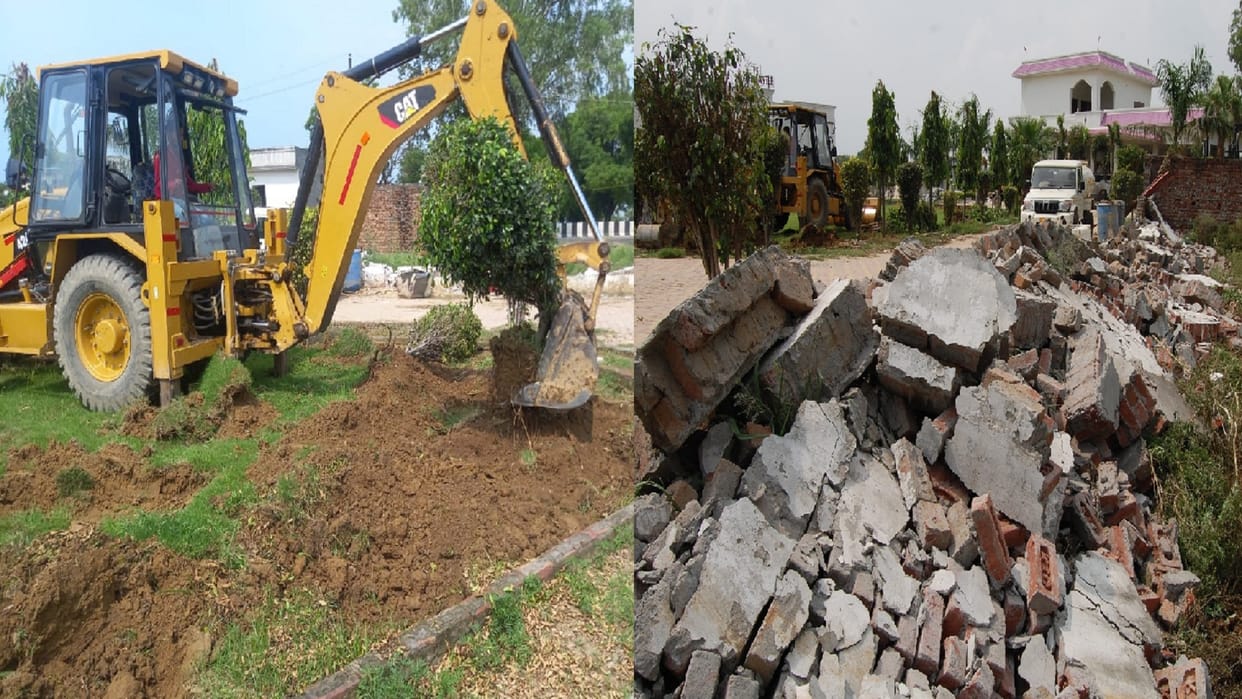 Demolition of the wall and other construction of the guesthouse of the BJP leader