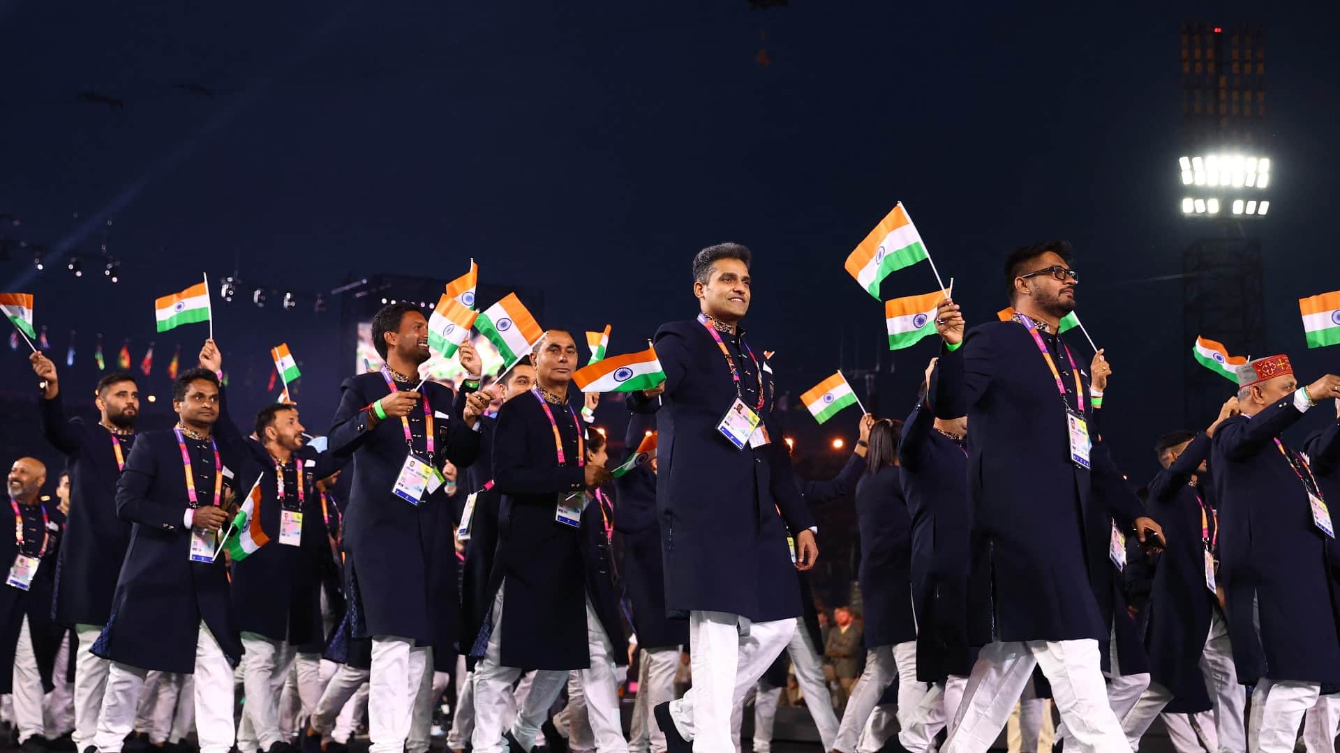 Commonwealth Games 2022 Opening Ceremony CWG at Birmingham pv Sindhu and Manpreet singh marched with tricolor