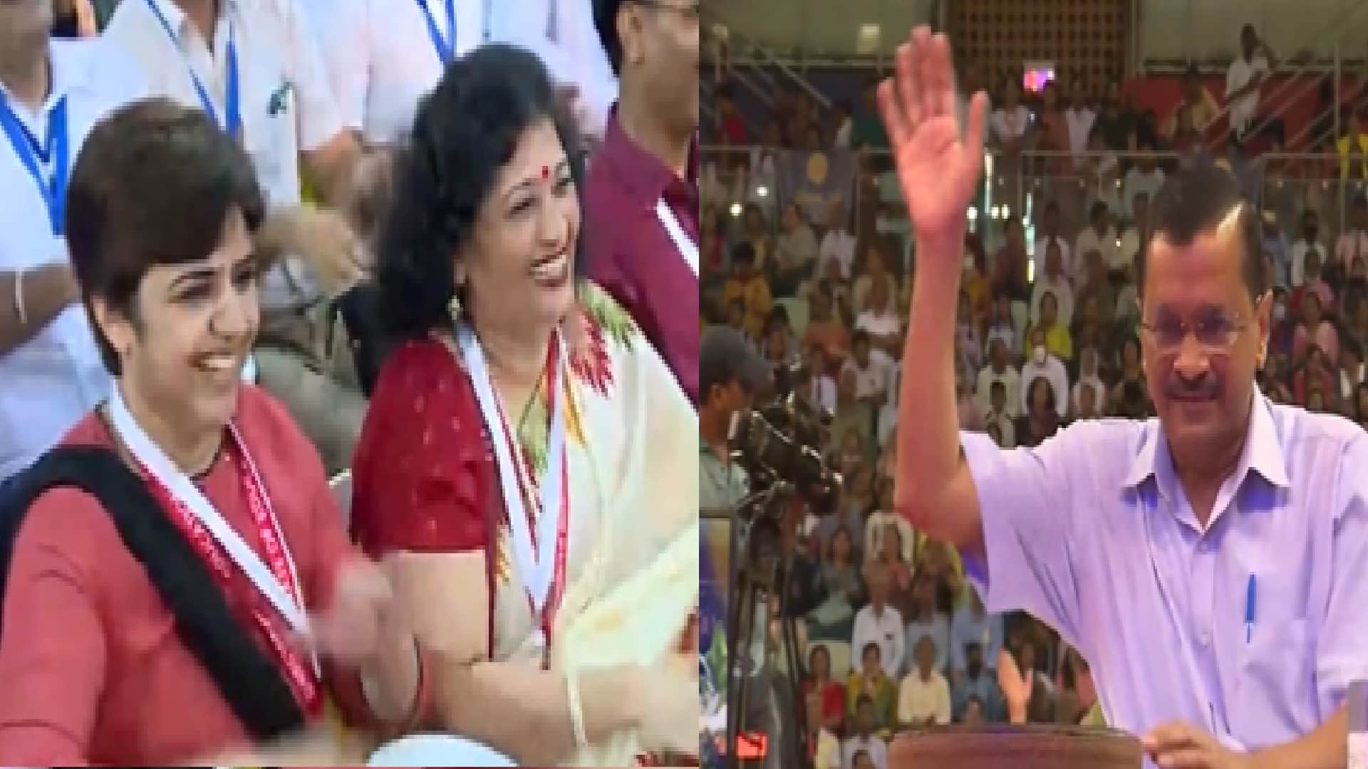 Delhi CM Arvind Kejriwal attends in closing ceremony of Delhi government Happiness Utsav plays drums