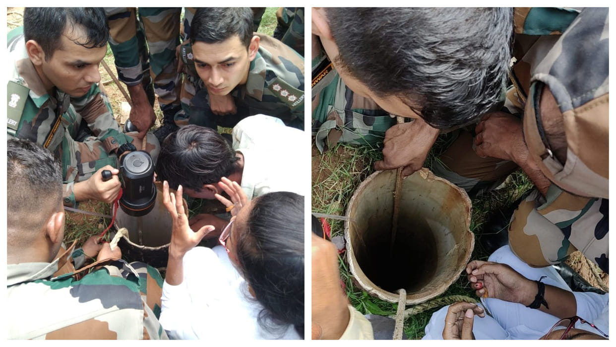 Gujarat 12 year old girl rescued from 400 feet deep borewell stuck at 60 feet