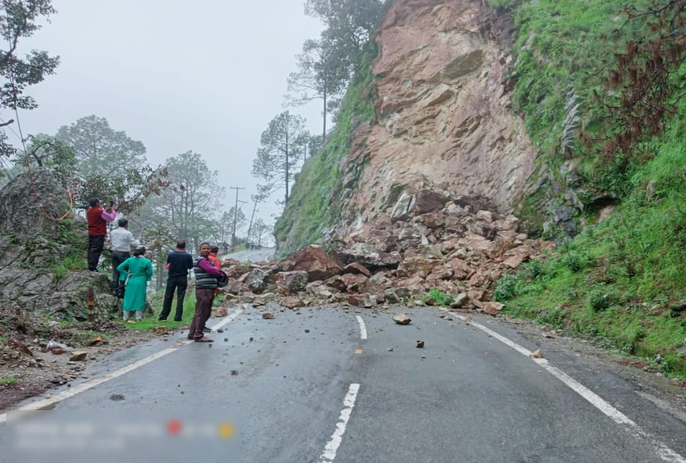Uttarakhand Weather Today: Nainital Bhowali road 50 meter Area Collapsed after Heavy Landslide photos