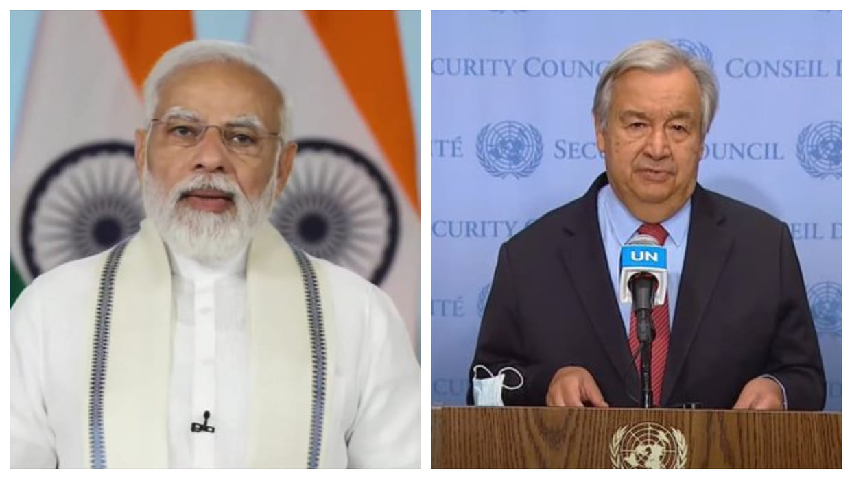 PM Narendra Modi had telephone conversation with United Nations Secretary General Antonio Guterres