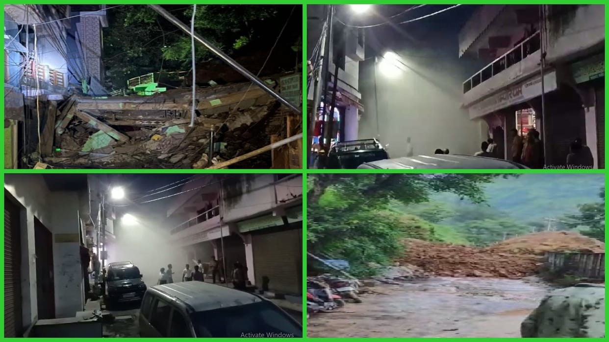 big boulder fell on a house due to landslide in Dharchula of Pithoragarh