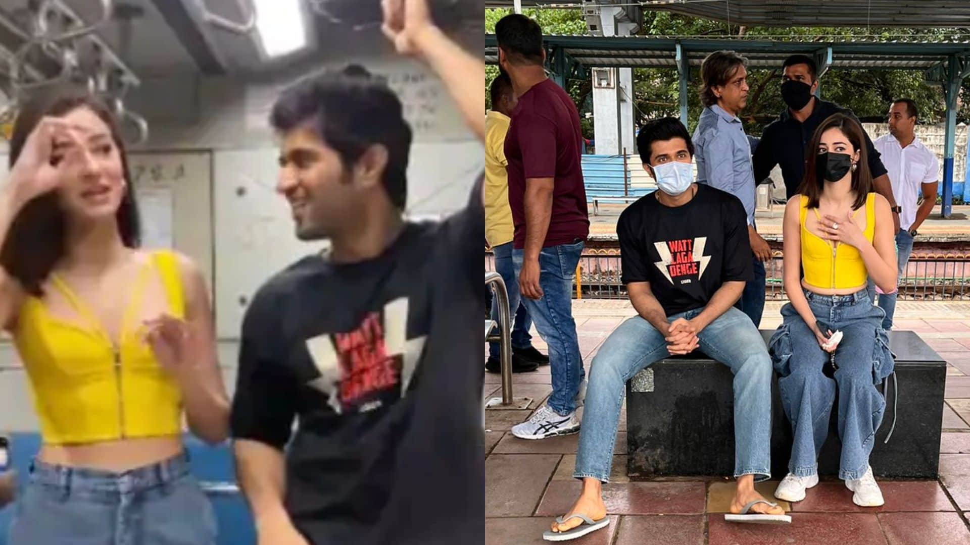 liger stars vijay deverakonda and ananya panday travel in mumbai local train to beat the traffic