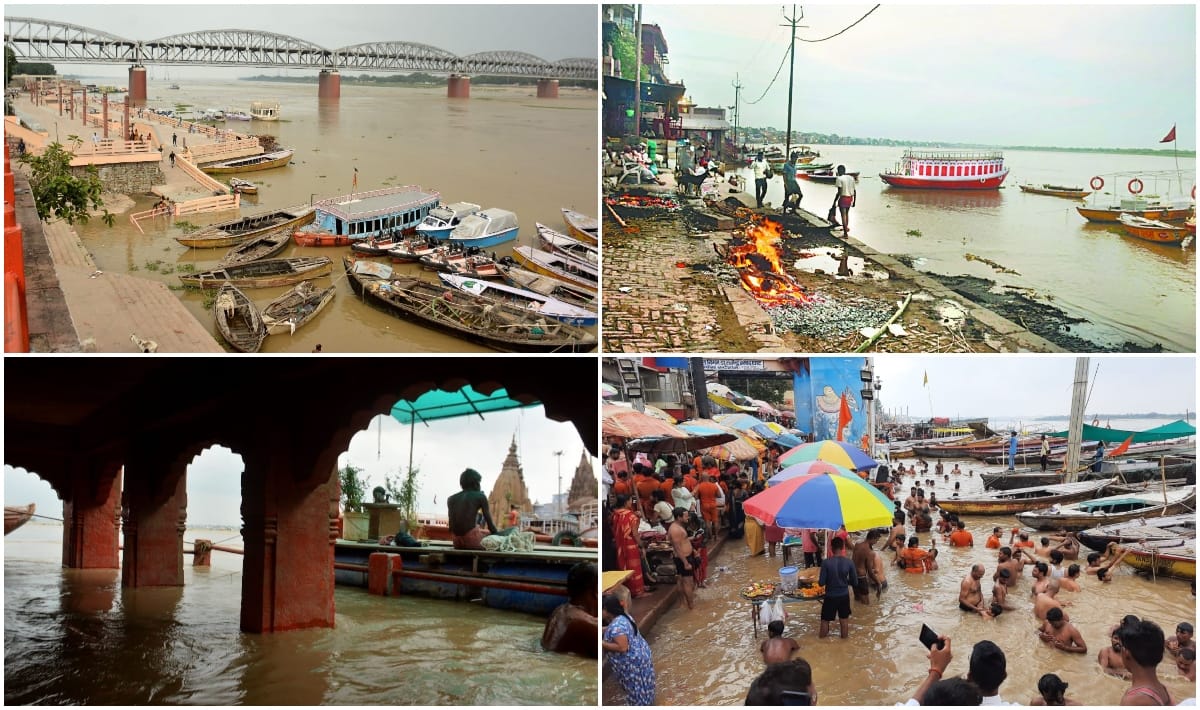 See in pictures: 84 ghats of Varanasi submerged in Ganga water problem rising in cremation