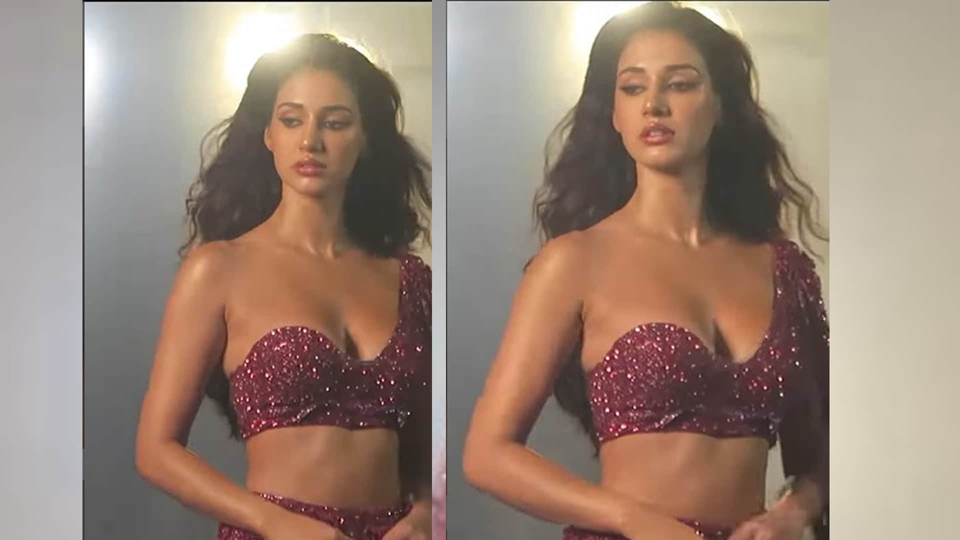 disha patani  latest glamorous look in shimmery lehenga watch video