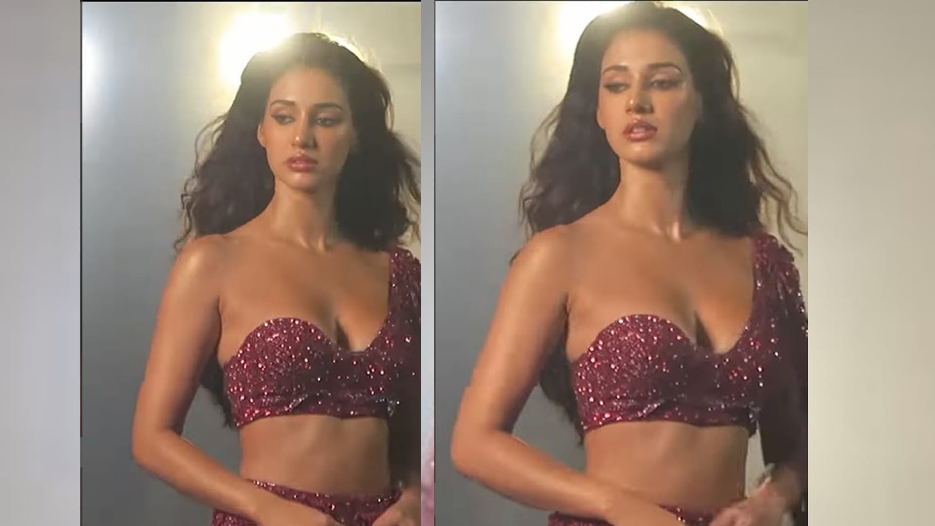 disha patani  latest glamorous look in shimmery lehenga watch video