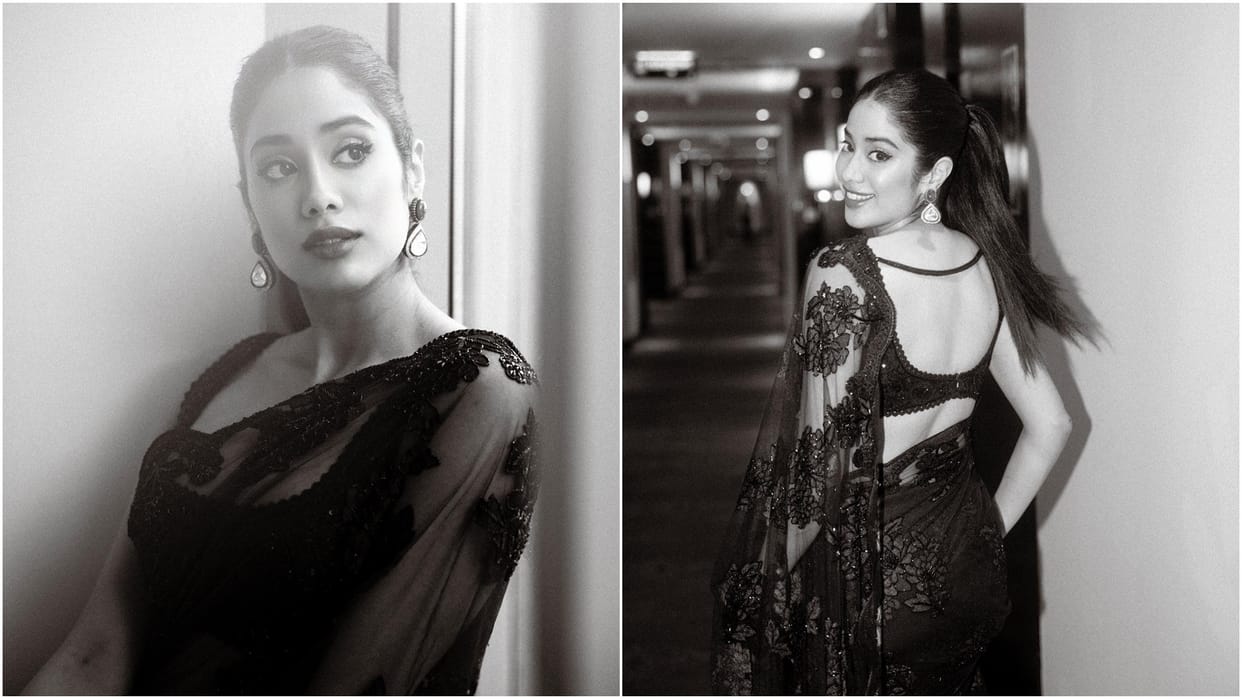 Janhvi kapoor shared her photos in saree to thank her fans for giving love to her film good luck jerry