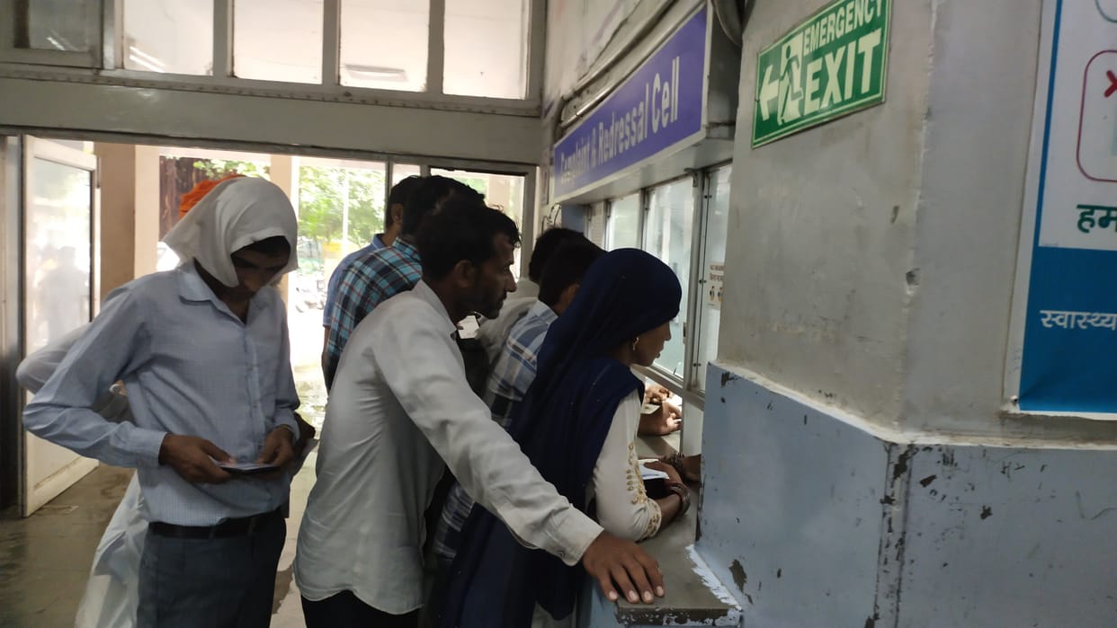 OPD registration room key missing, slips cut at help desk