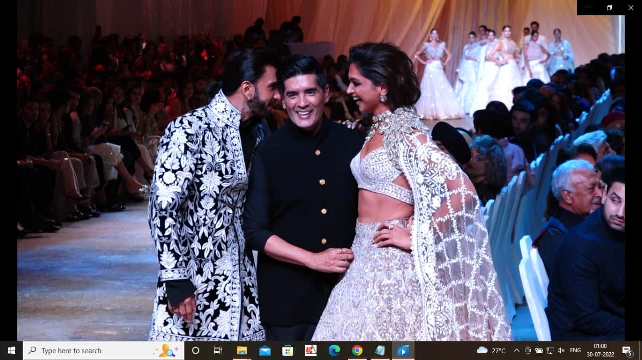 Mijwan fashion show 2022 ranveer singh seen with deepika padukone after bold photoshoot as royal showstopper