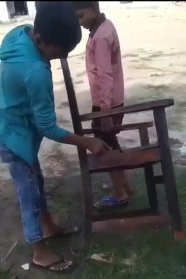 Now the video of the student washing the chair goes viral