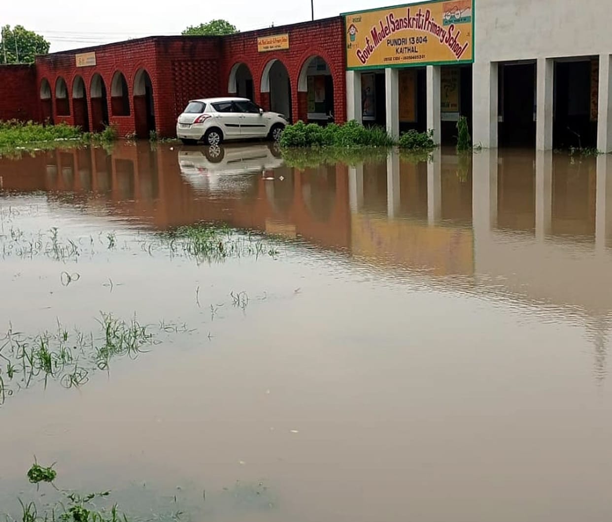 School became a pond, children took leave