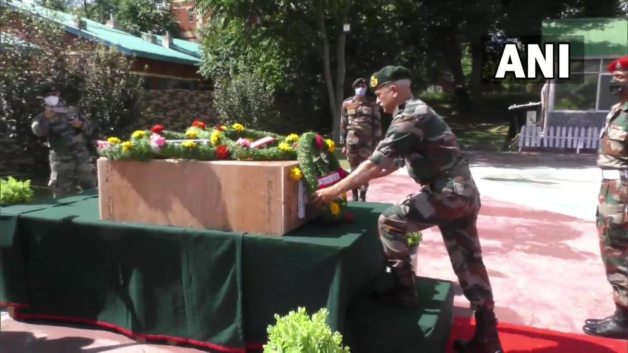 Last respects being paid to Army Dog Axel lost life during baramulla encounter