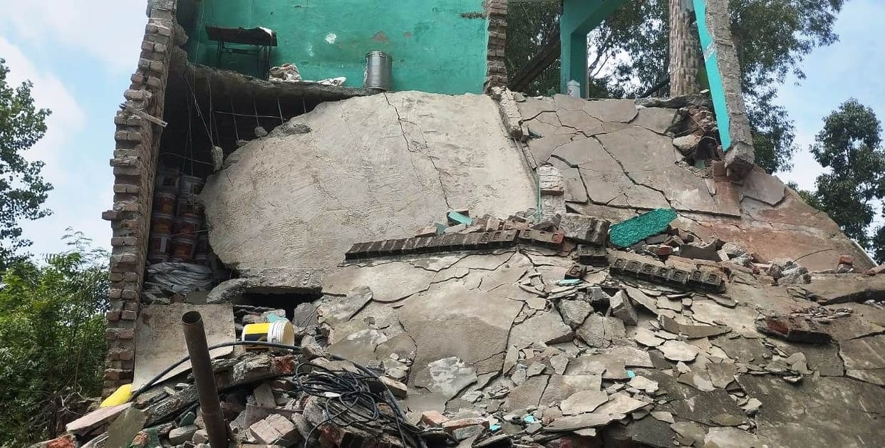 Continuous rain became trouble, two storey house collapsed