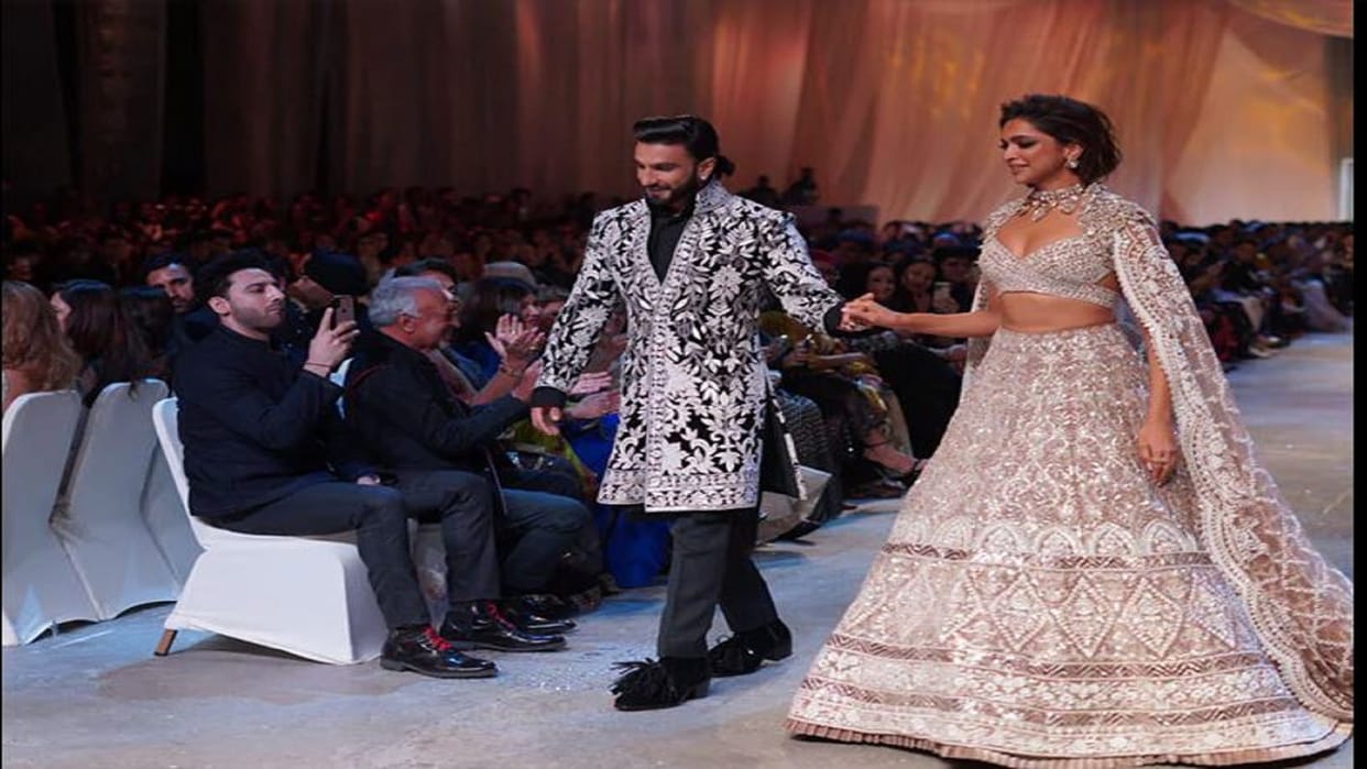 Deepika and Ranveer stunned wearing Mejwan's chikankari