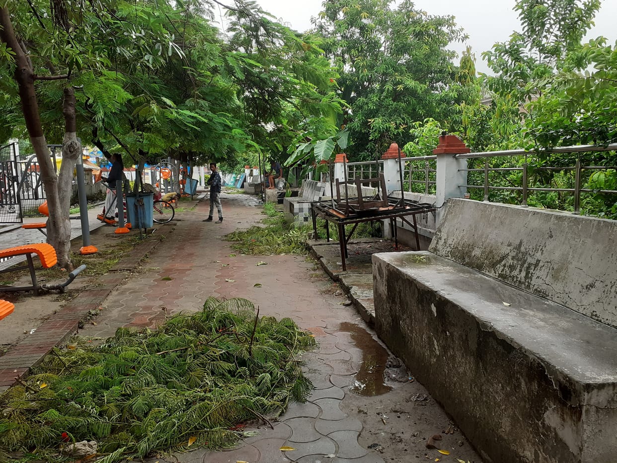 Shop opened in Gandhi Park, Ambedkar Park in bad shape