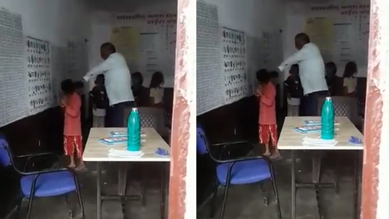 Teacher brutally beat up primary school student in Ratlam, suspended after video went viral