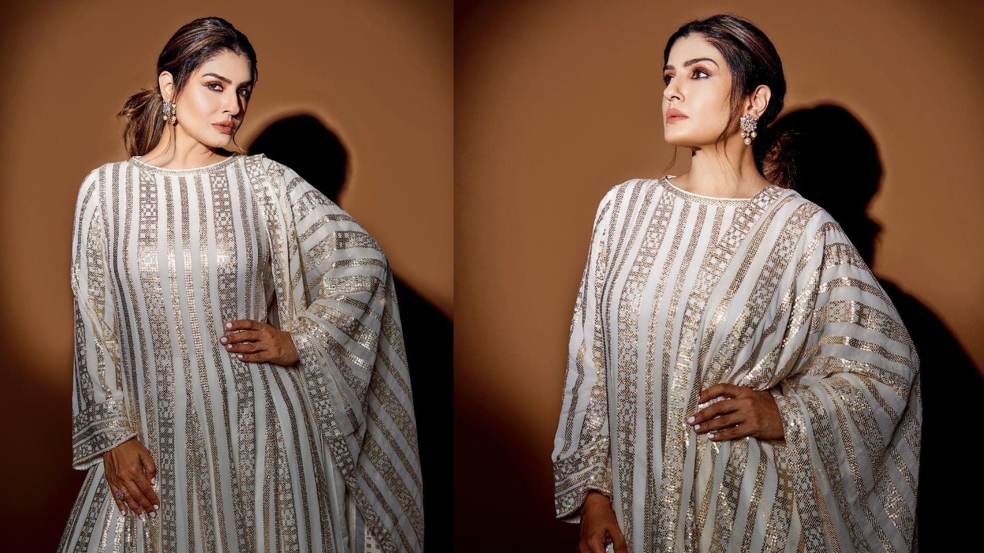 raveena tandon pre karwa chauth 2022 celebration in yellow sharara look beautiful