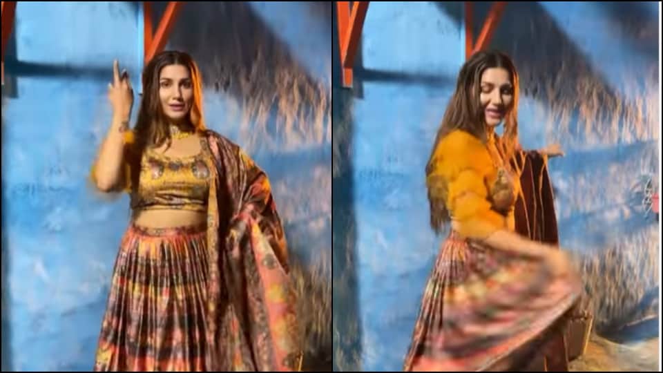 Sapna Choudhary dance video gets viral as she falls on the stage while dancing