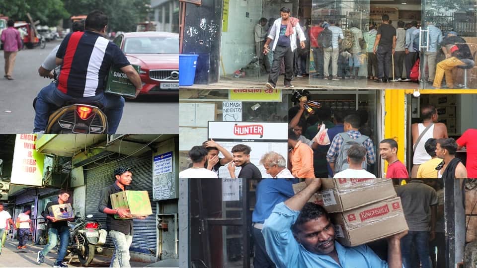 crowd on liquor shops in delhi situation may be clear on monday regarding excise policy