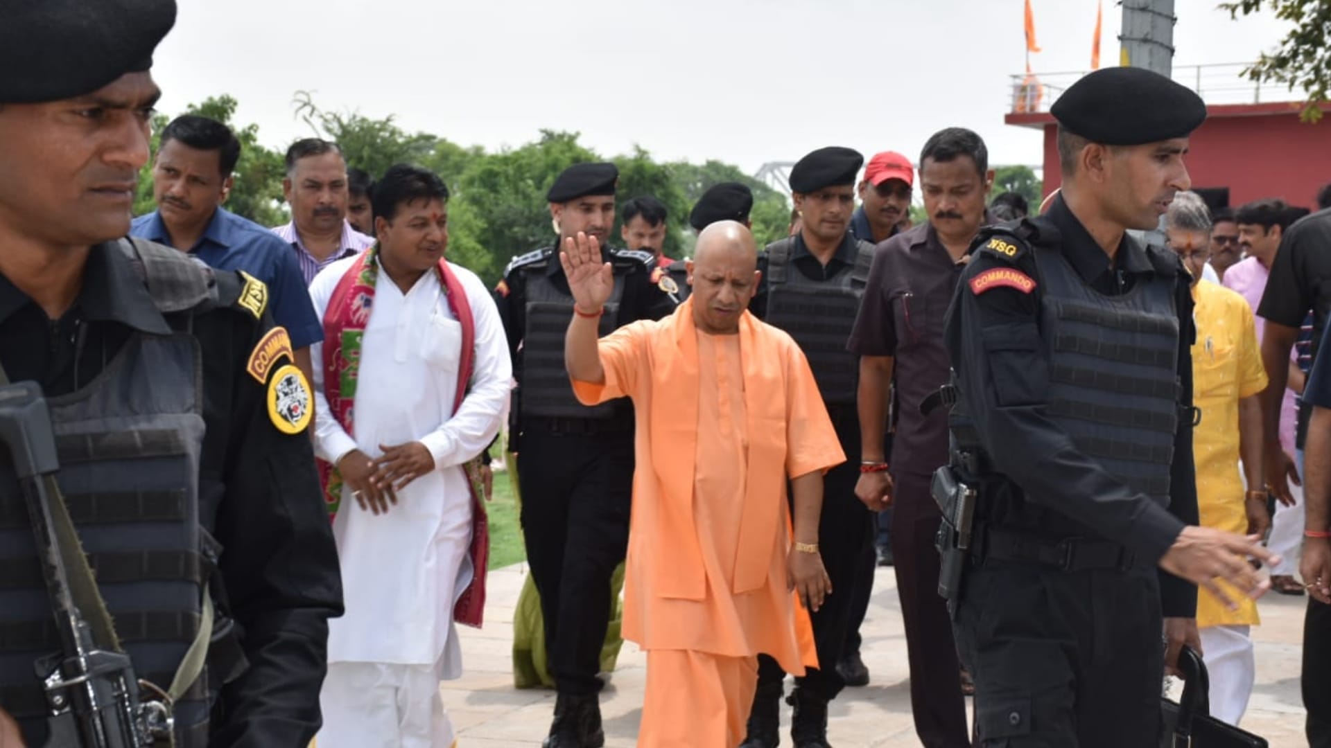 Chief minister Yogi Adityanath in ayodhya visit pics.